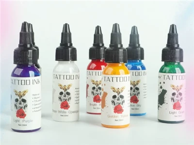 Tinta de tatuagem com pigmento colorido para tatuagem, tinta para prática de tatuagem multi- cores 5ML conjunto de tatuagem